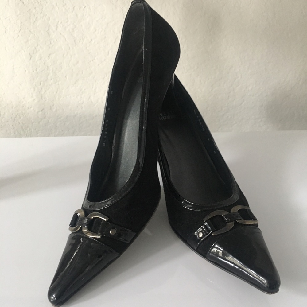 Stuart Weitzman Suede and Patent Leather Heels - Picture 3 of 6